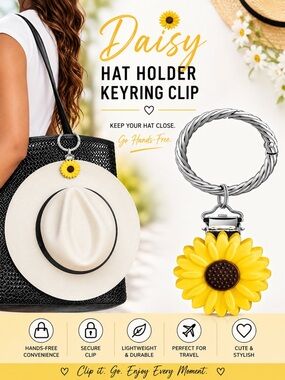 Daisy Hat Holder Keyring Clip - New in Package